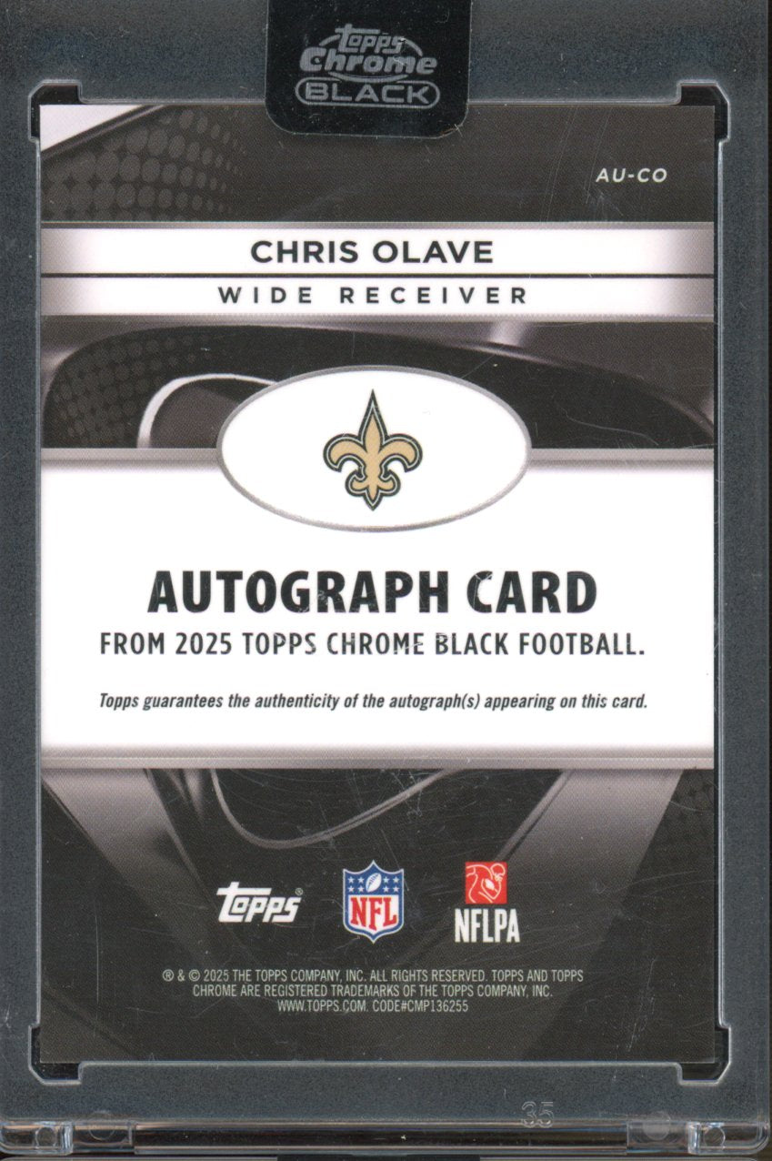 2025 Topps Chrome Black Chris Olave Gold Refractor Auto 9/50