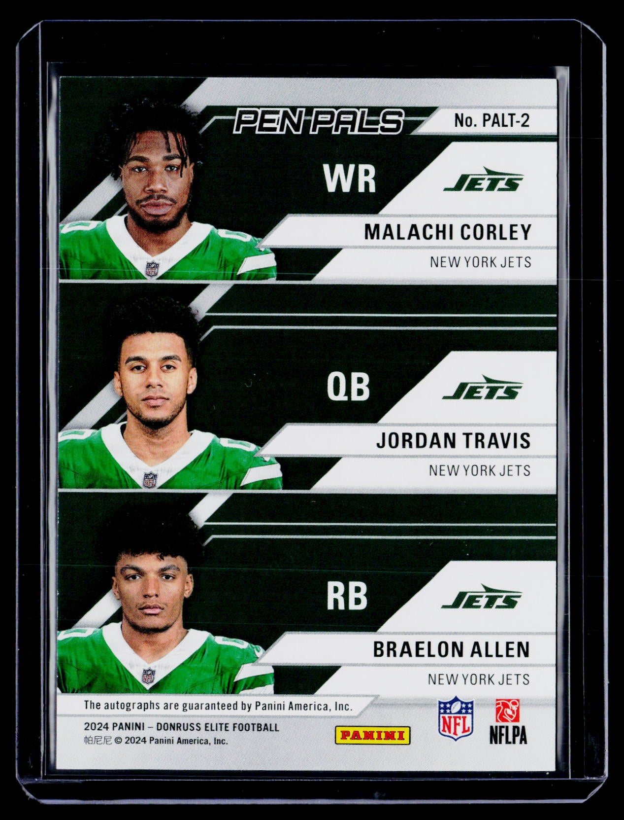2024 Donruss Elite Malachi Corley / Jordan Travis / Braelon Allen Triple Rookie Auto RC