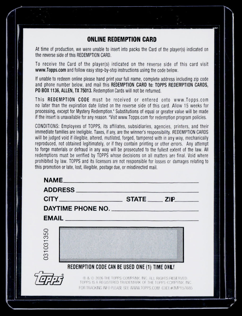 2026 Bowman Roman Anthony Rookie Mini Diamond Auto /100 REDEMPTION RC