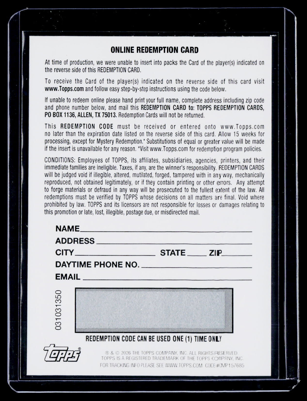 2026 Bowman Roman Anthony Rookie Mini Diamond Auto /100 REDEMPTION RC
