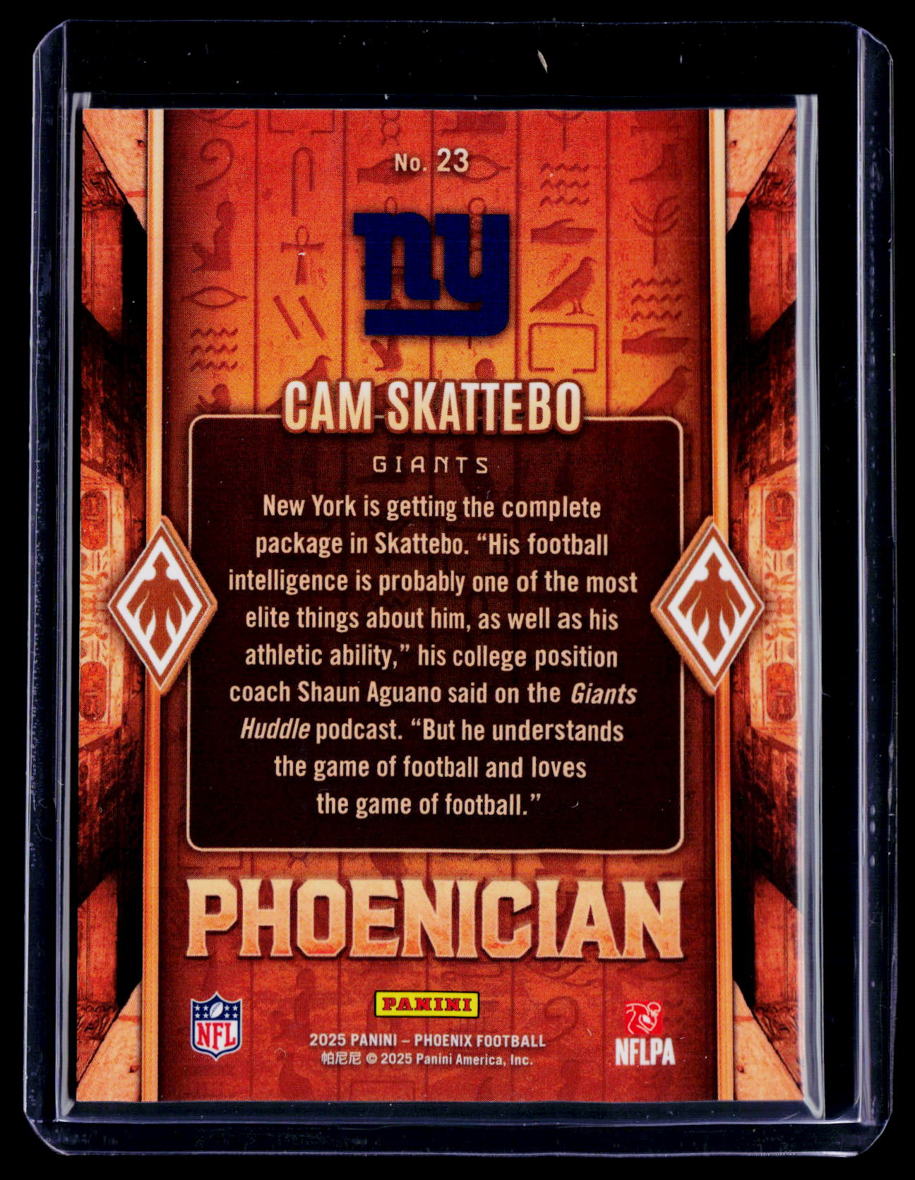 2025 Phoenix Cam Skattebo Rookie Phoenician Case Hit RC