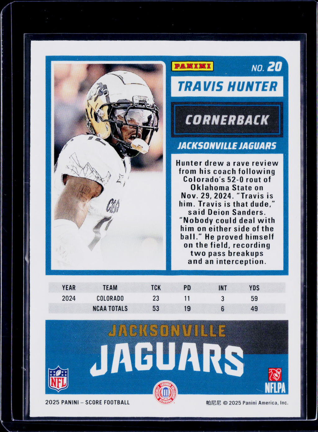 2025 Score Travis Hunter Extraterrestrial RC