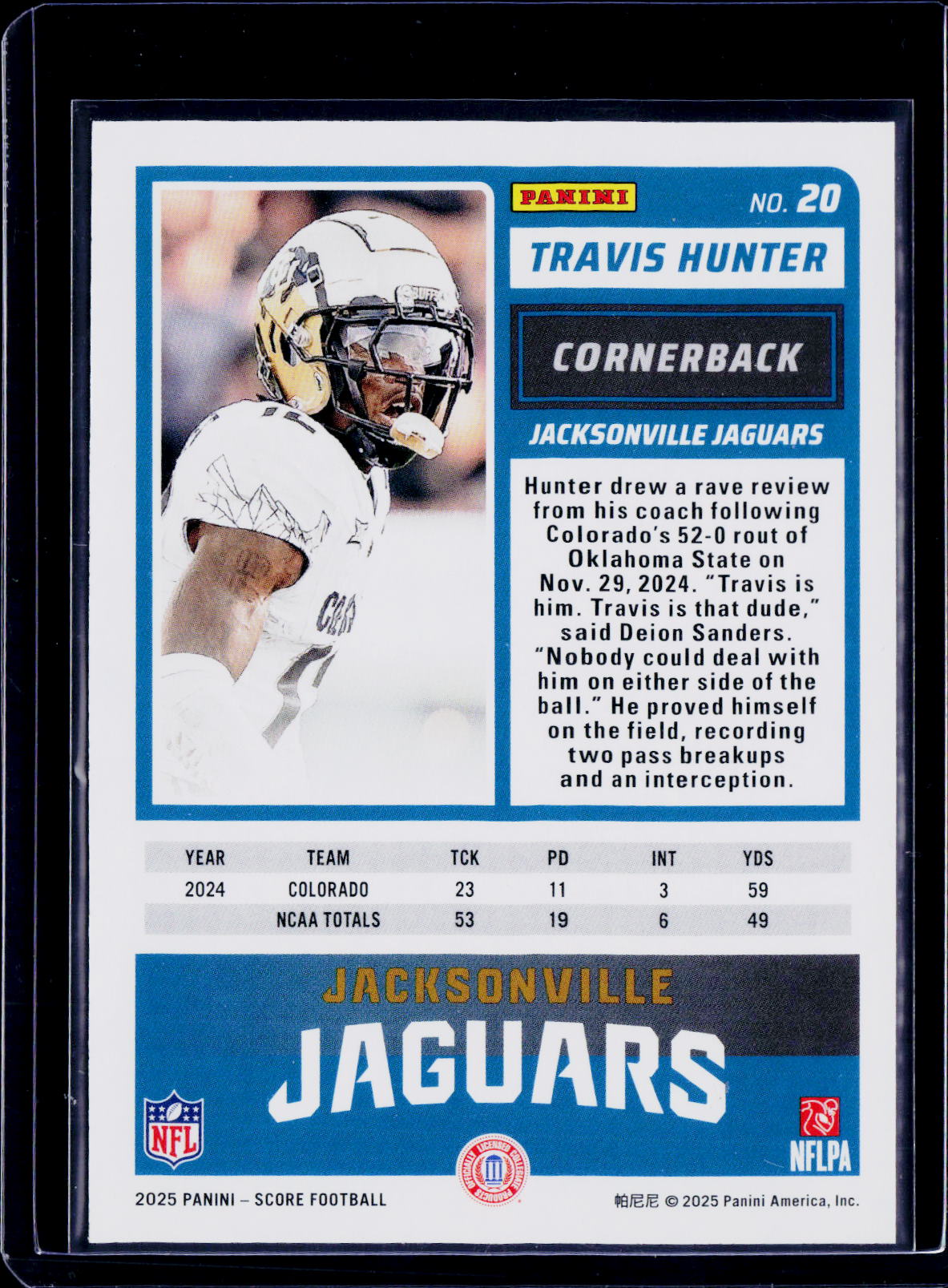 2025 Score Travis Hunter Extraterrestrial RC