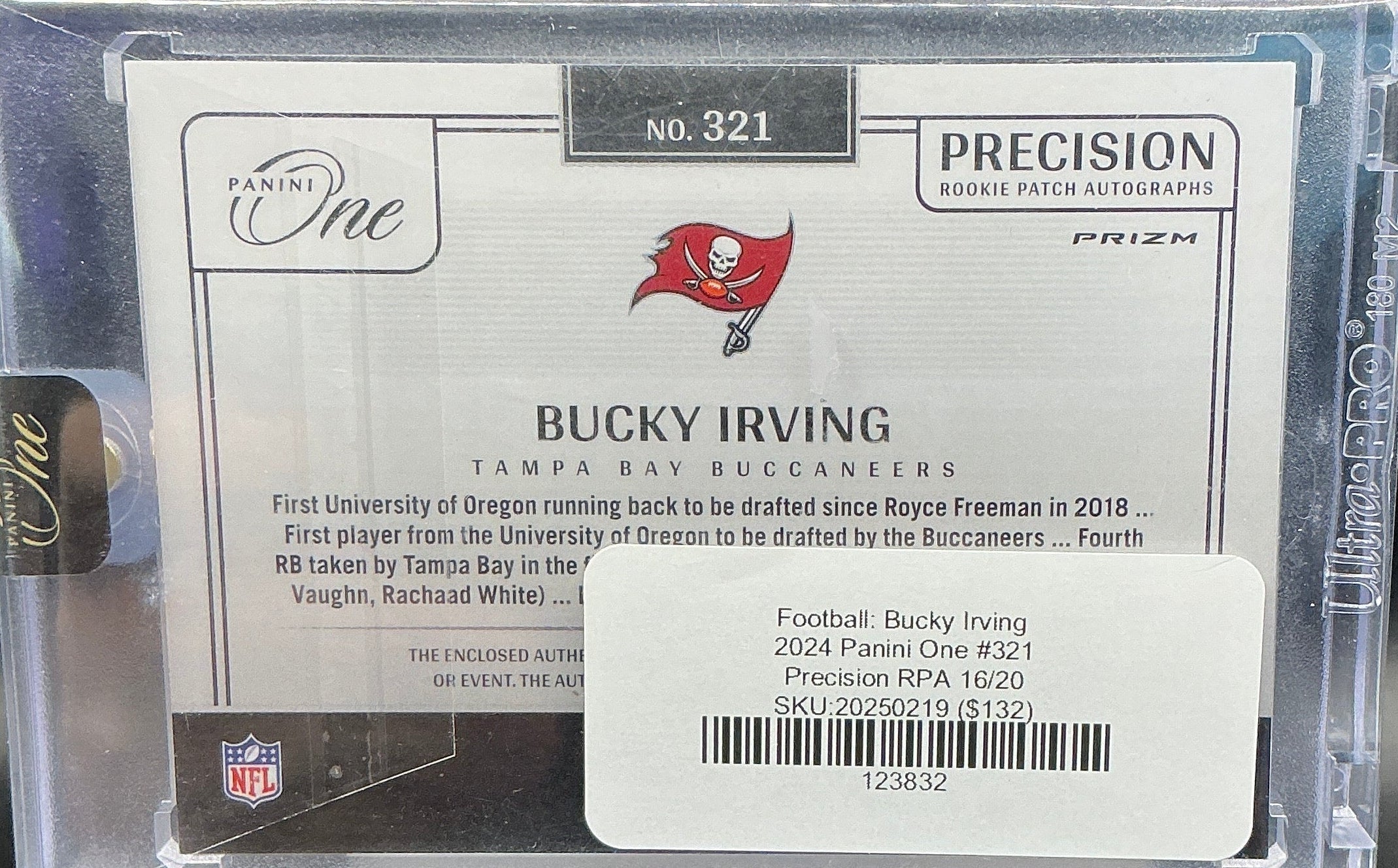 2024 Panini One Bucky Irving RPA 16/20