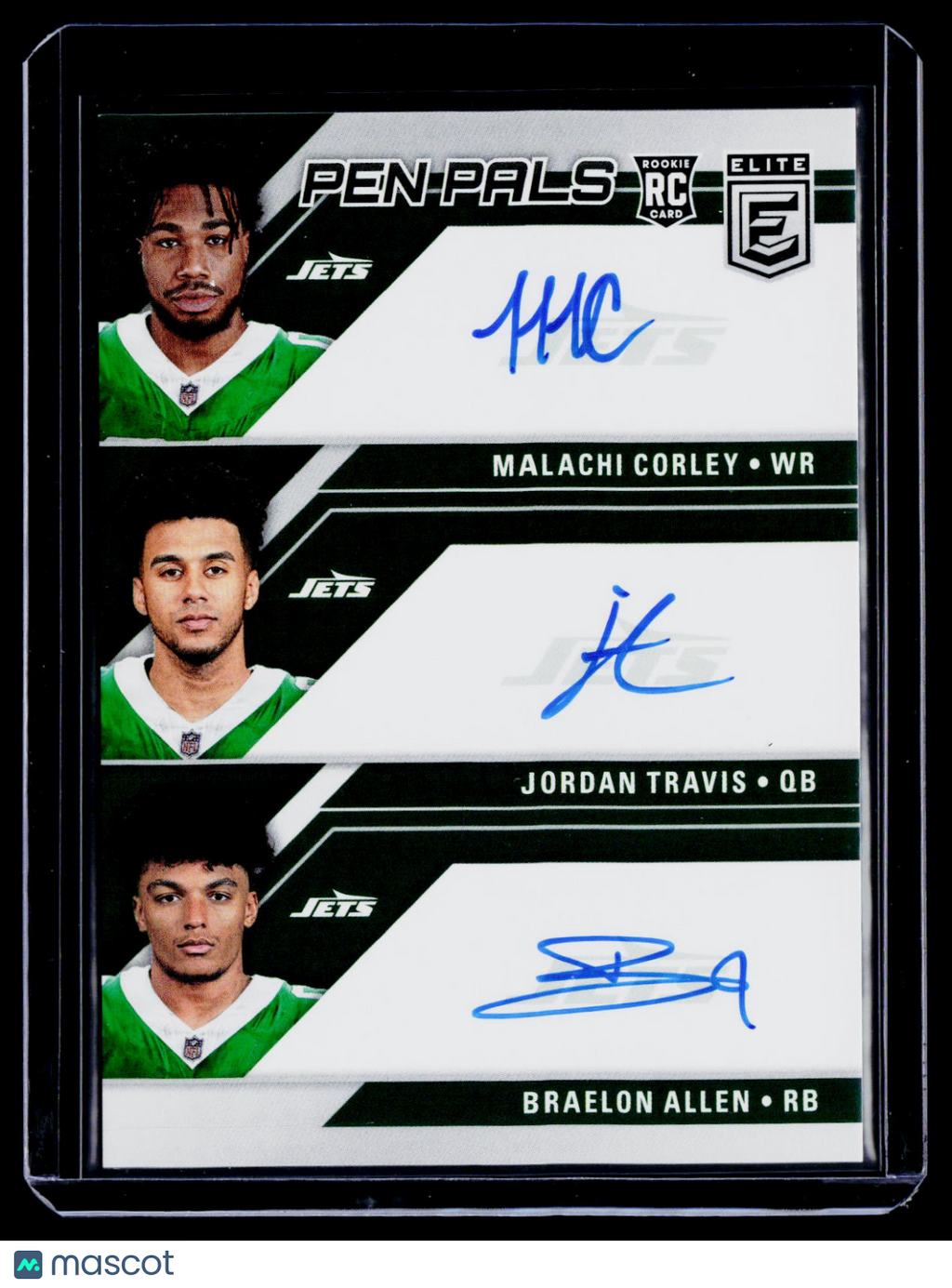 2024 Donruss Elite Malachi Corley / Jordan Travis / Braelon Allen Triple Rookie Auto RC