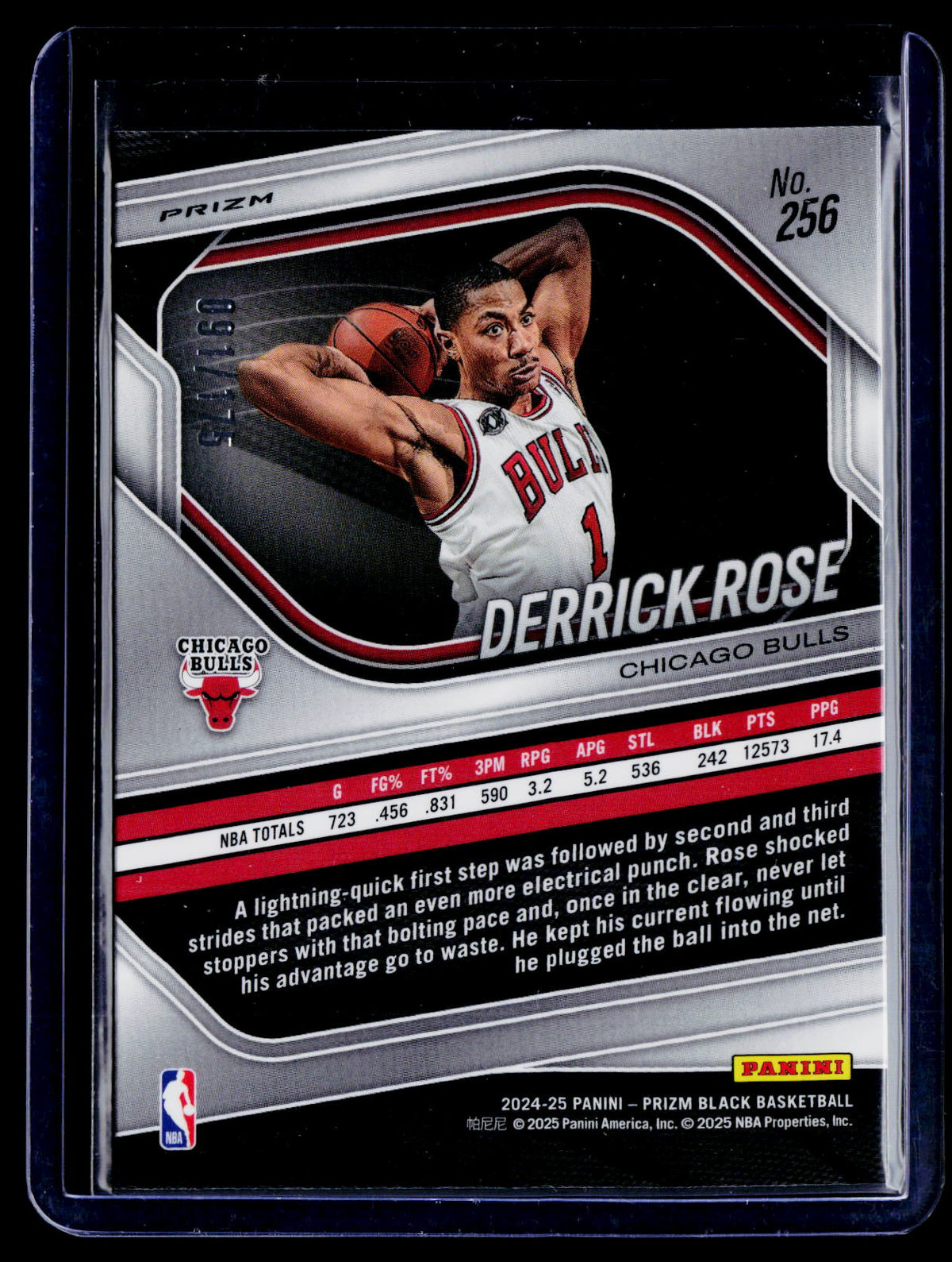 2024-25 Prizm Black Derrick Rose White Prizm 91/175