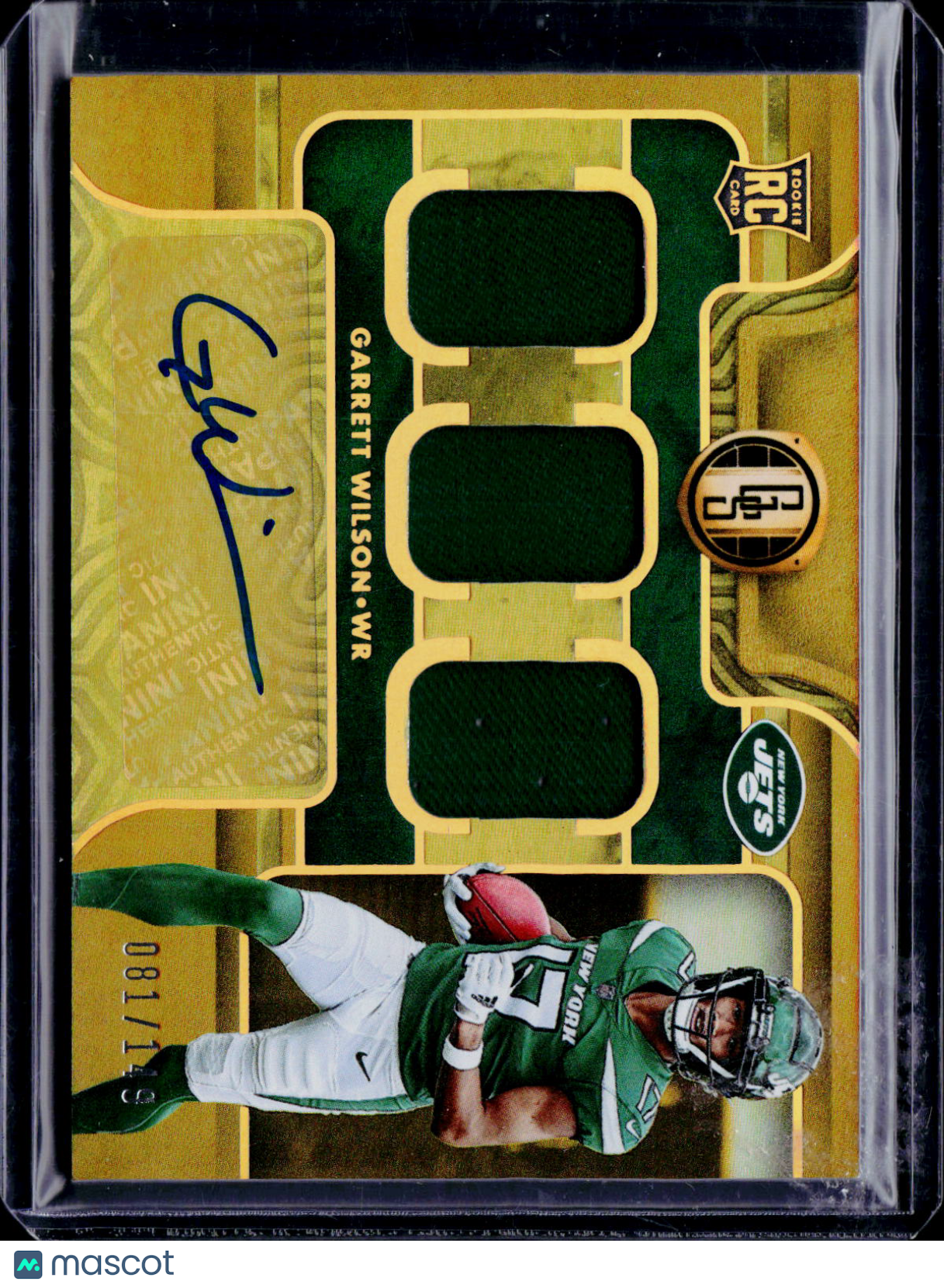 2022 Panini Gold Standard Garrett Wilson Rookie Patch Auto /149
