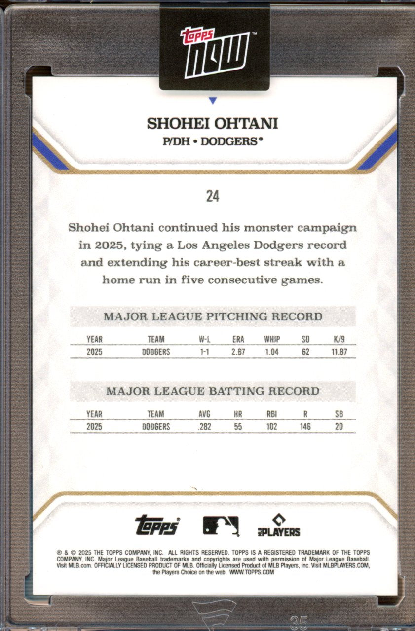 2025 Topps Now MVP Shohei Ohtani 55/99