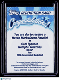 2025 Topps Chrome Update Cam Spencer Green Refractor Havoc Marks Auto /99 REDEMPTION