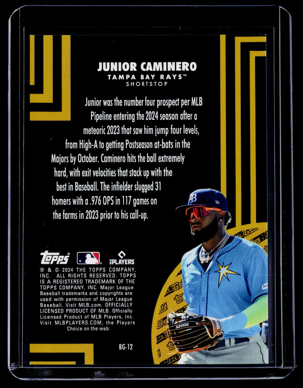 2024 Topps Update Junior Caminero Rookie Black Gold Black 173/299 RC