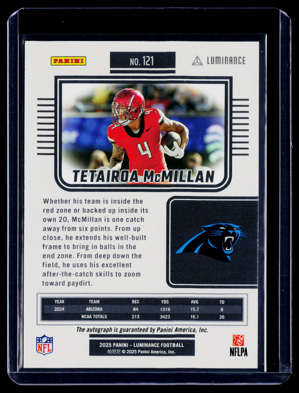 2025 Luminance Tetairoa McMillan Rookie Auto 237/300 RC