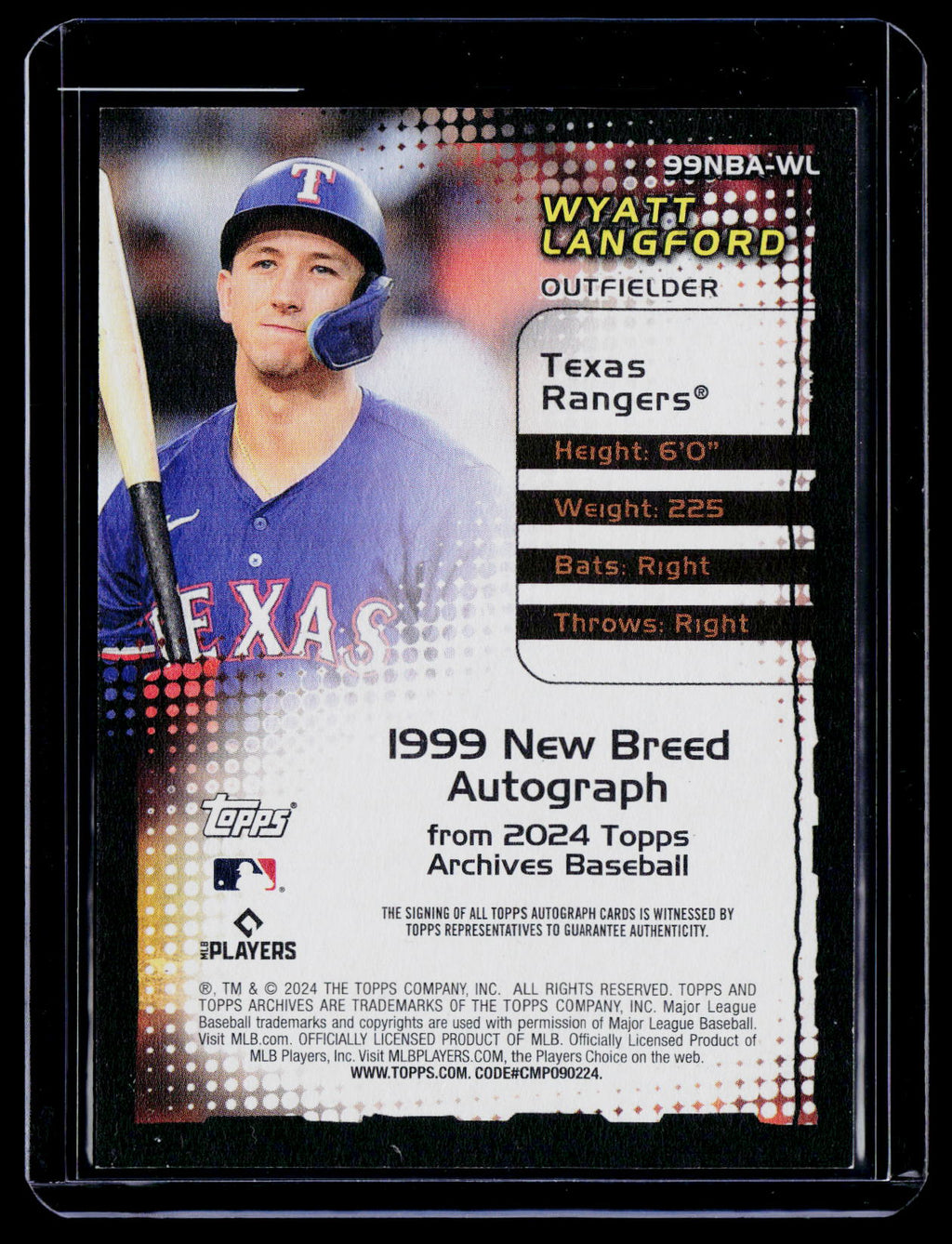 2024 Topps Archives Wyatt Langford Rookie Auto RC