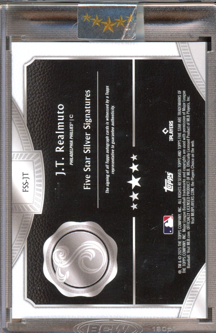 2025 Topps Five Star JT Realmuto Silver Ink Auto 4/25