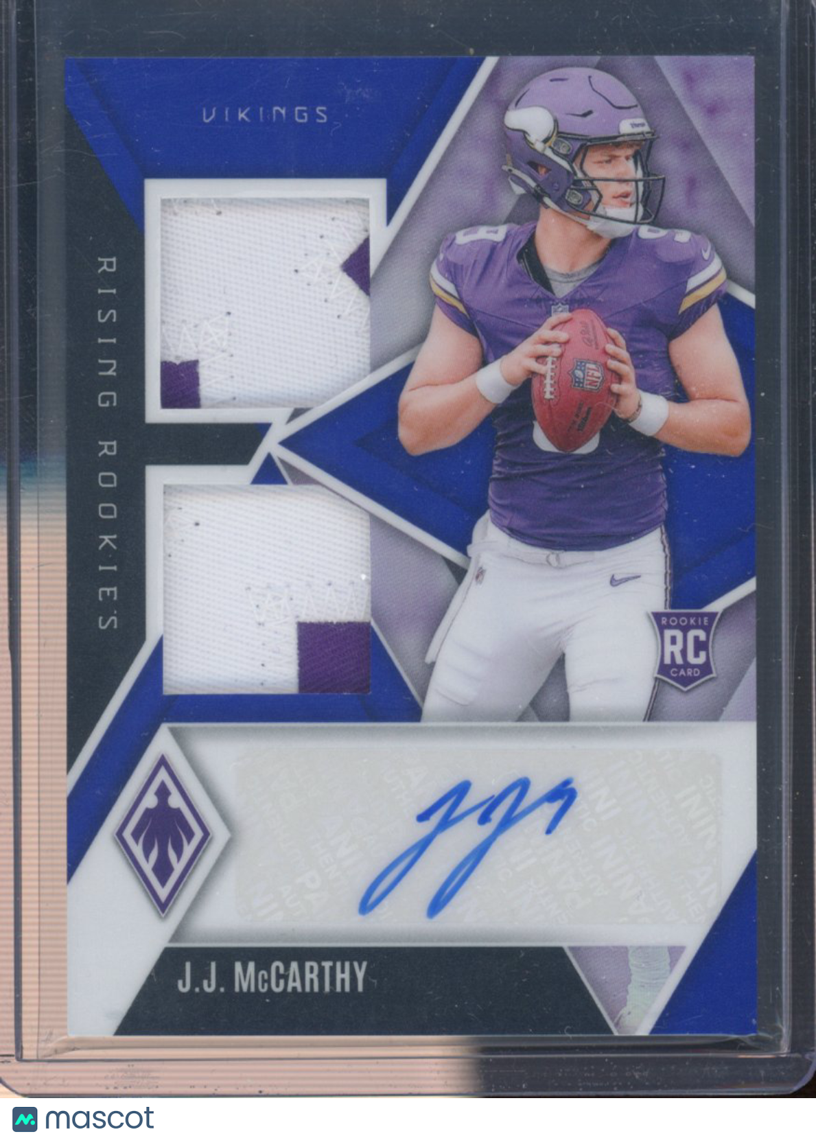 2024 Phoenix J.J. McCarthy Rookie Patch Auto Blue 32/49 RC