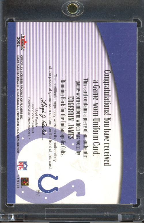 2001 Fleer Genuine Edgerrin James Names of the Game Auto 24/50