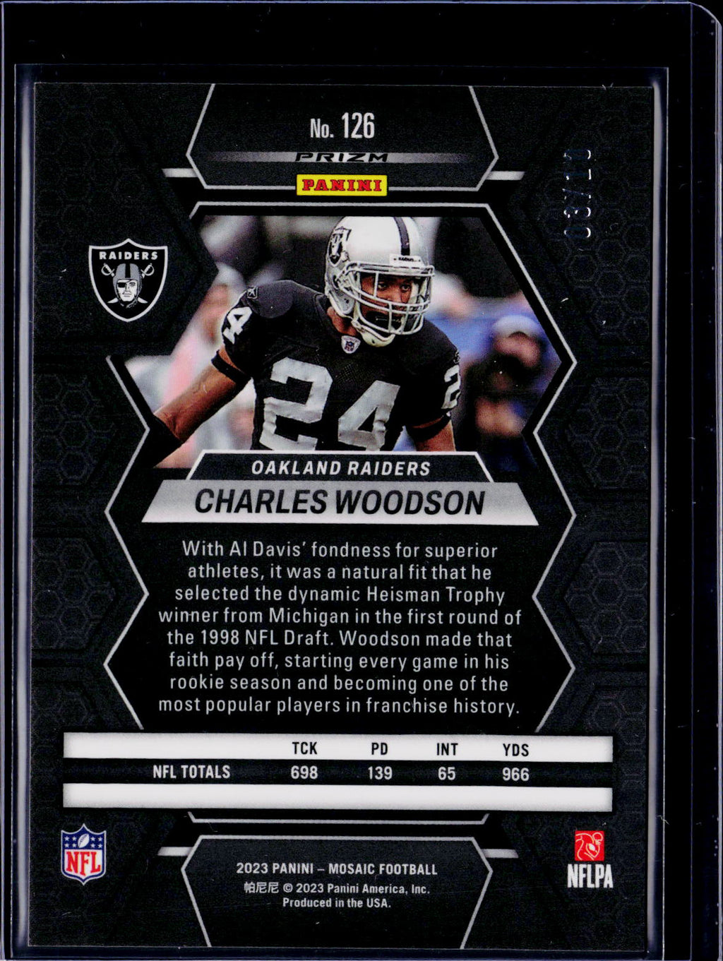 2023 Mosaic Charles Woodson Gold /10