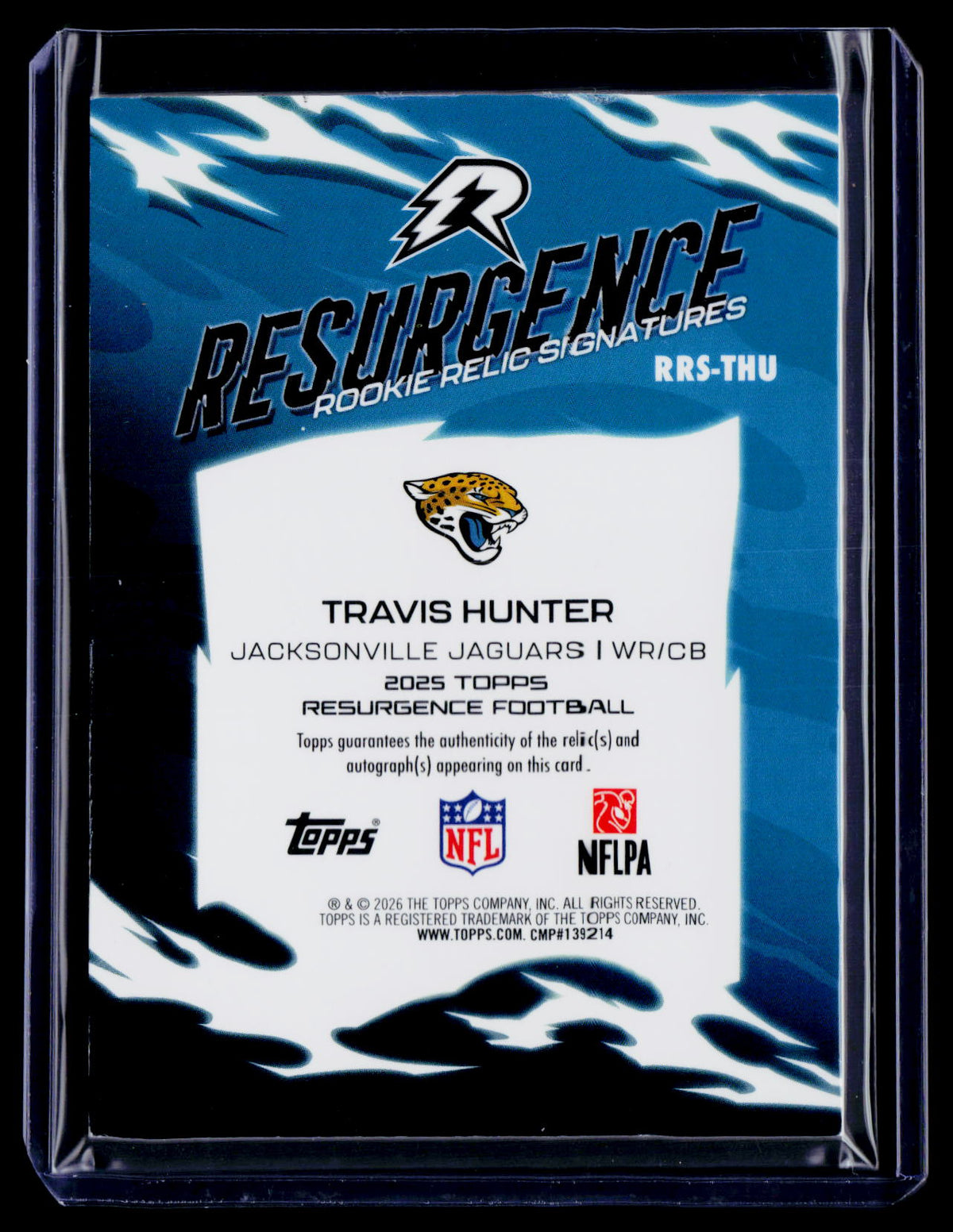 2025 Topps Resurgence Travis Hunter Gold Rookie Patch Auto RPA 10/50 RC