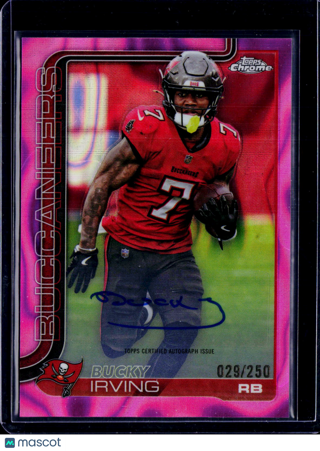 2025 Topps Chrome Football Bucky Irving Pink Lava Auto /250