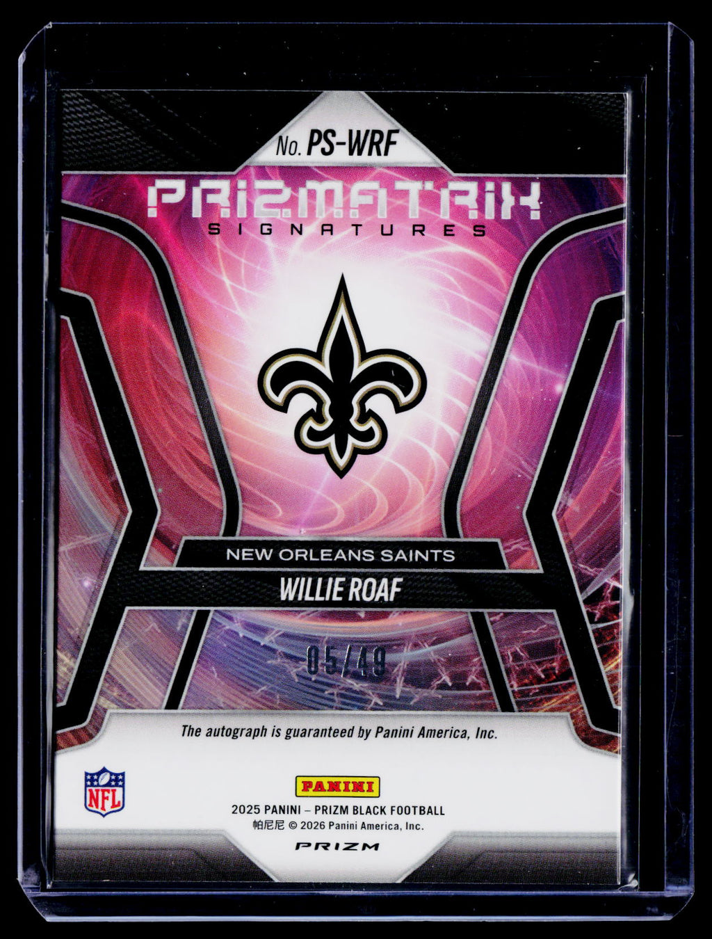 2025 Prizm Black Willie Roaf Blue Prizmatrix Auto 5/49