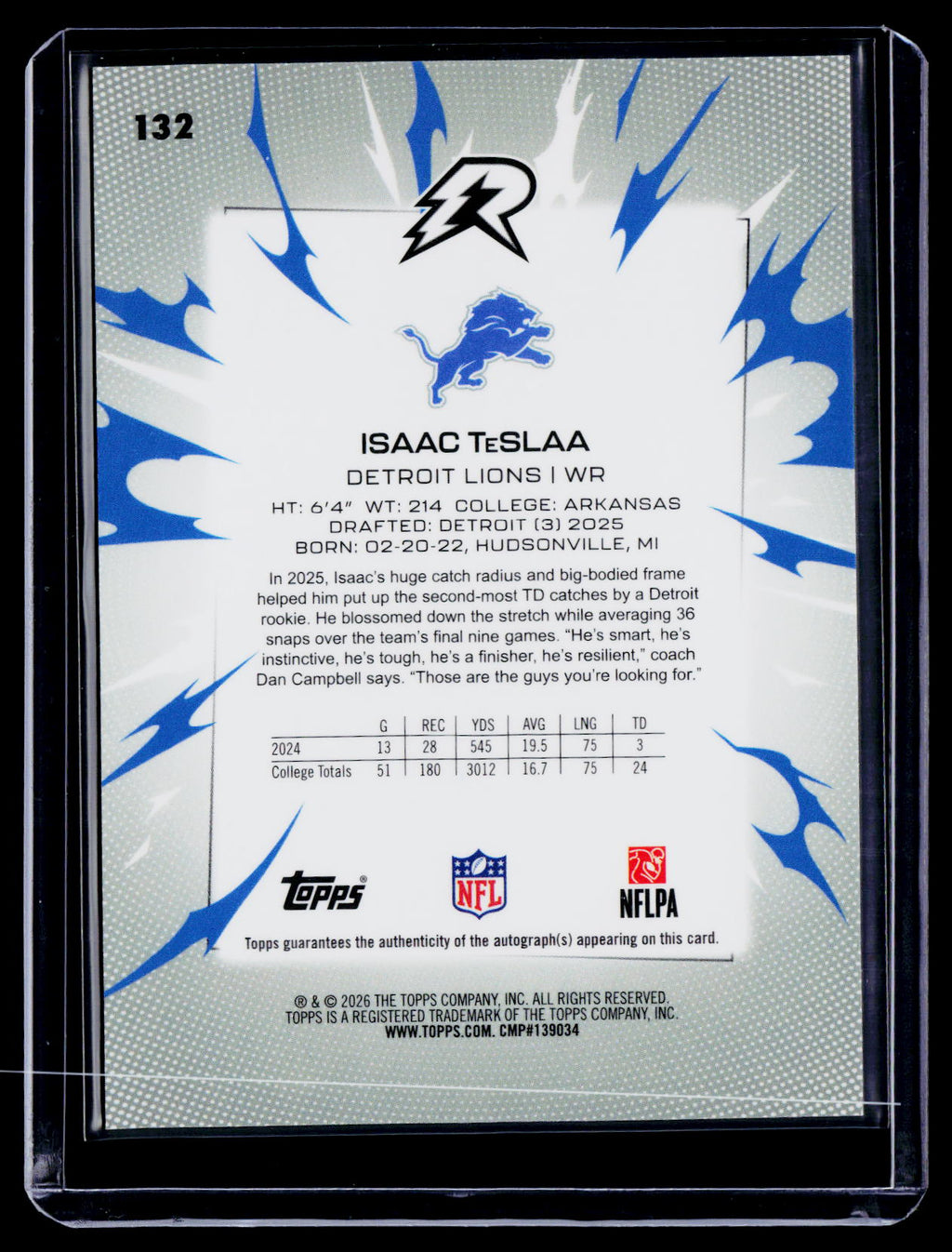 2025 Topps Resurgence Isaac TeSlaa Rookie Silver Static Auto RC