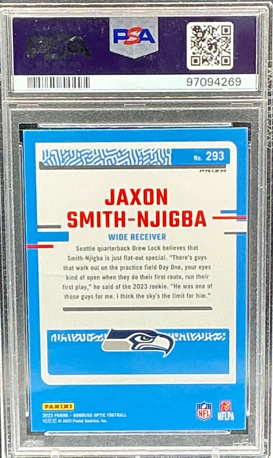 2023 Optic Jaxon Smith-Njigba Rated Rookies Purple Shock