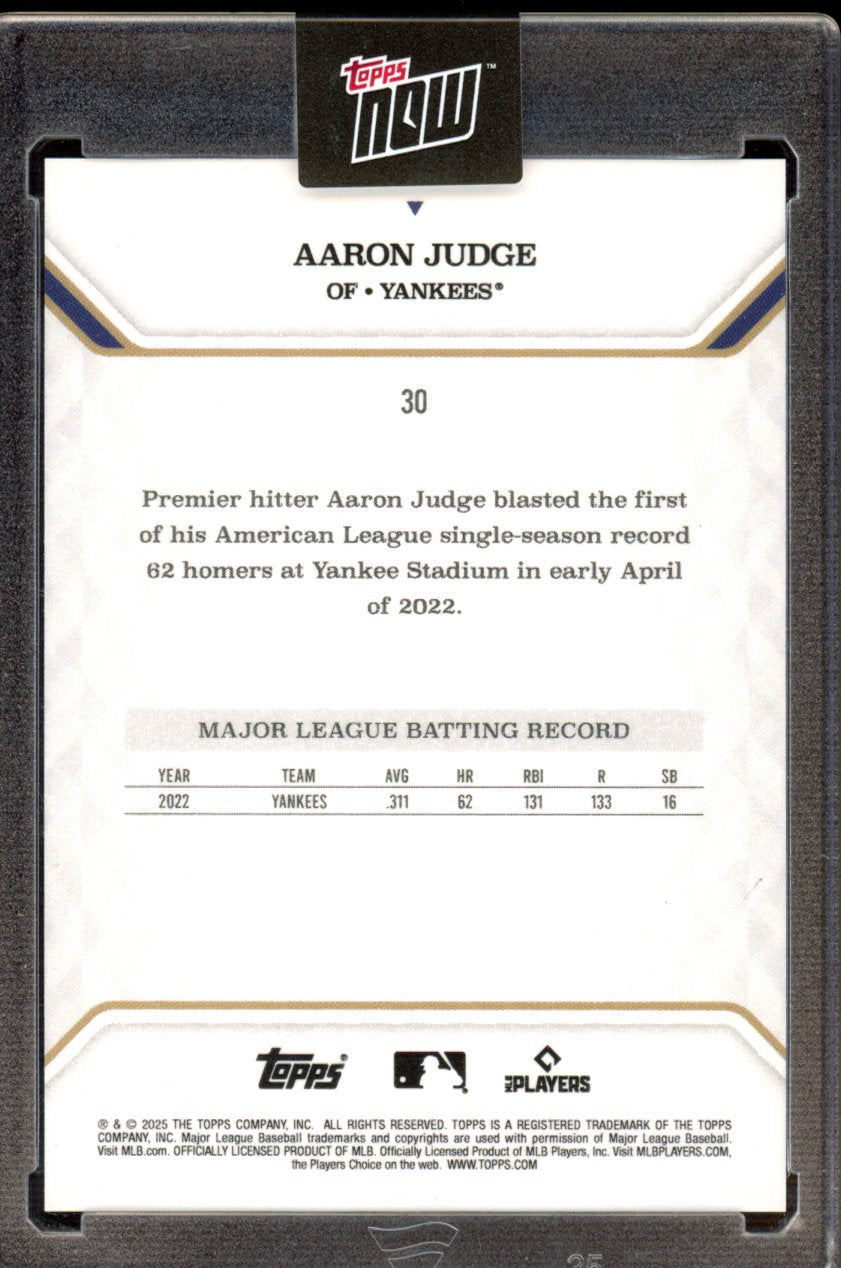 2025 Topps Now MVP Aaron Judge 43/99