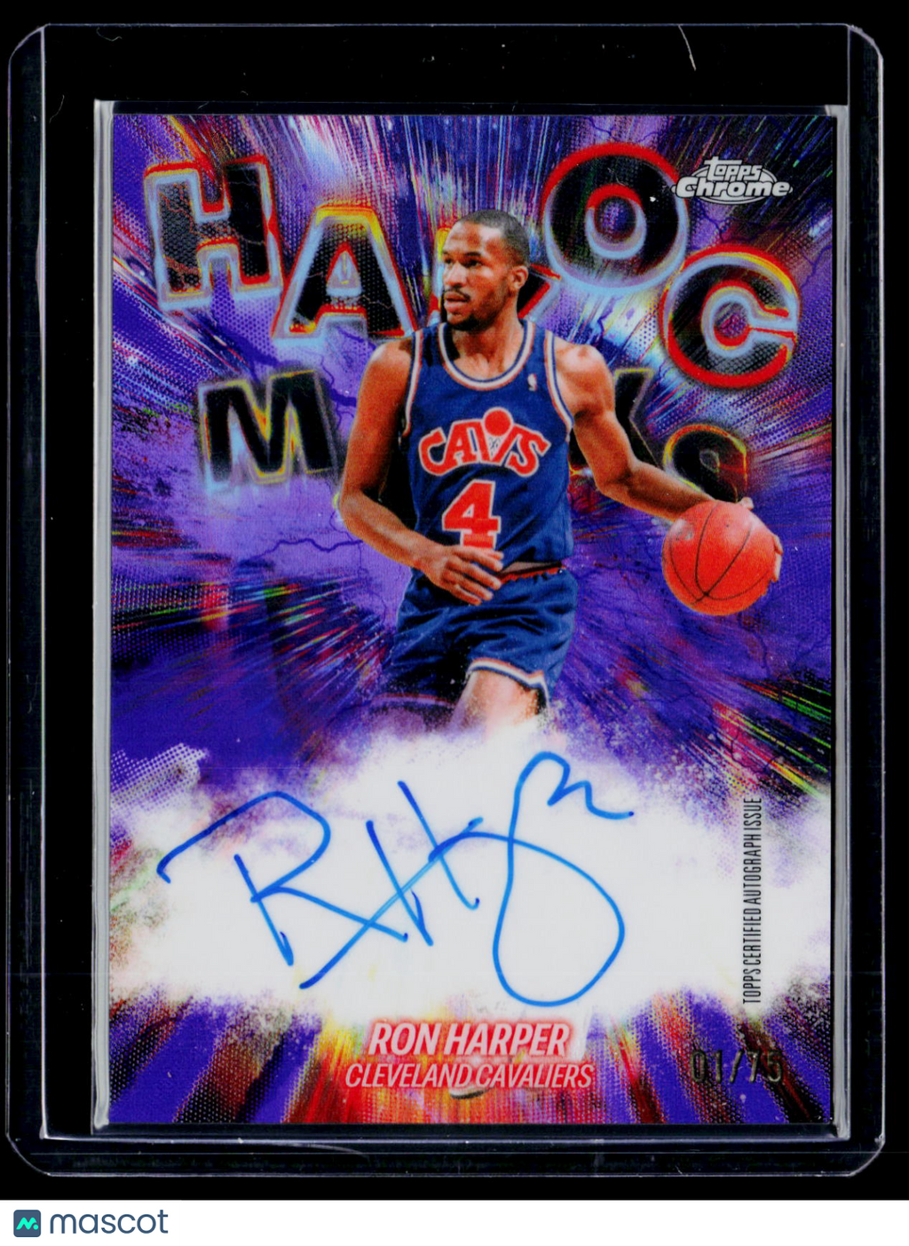 2025 Topps Chrome Update Ron Harper Purple Refractor Havoc Marks Auto 1/75
