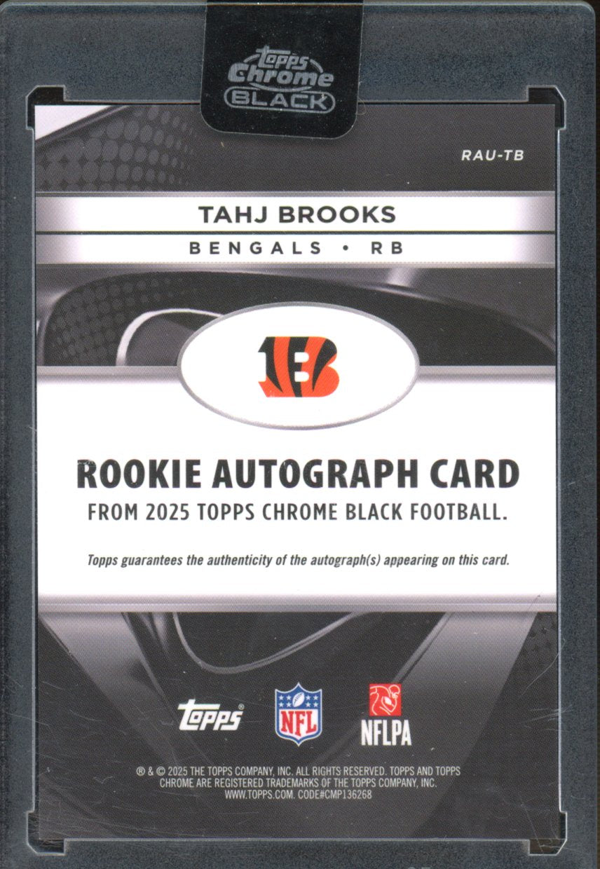 2025 Topps Chrome Black Tahj Brooks Rookie Purple Auto 30/75 RC