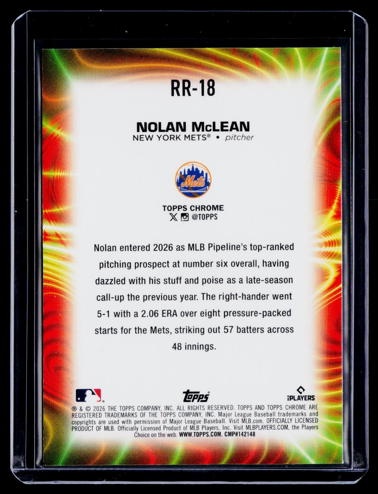 2026 Topps Chrome Nolan McLean Rookie Radiating Rookie RC
