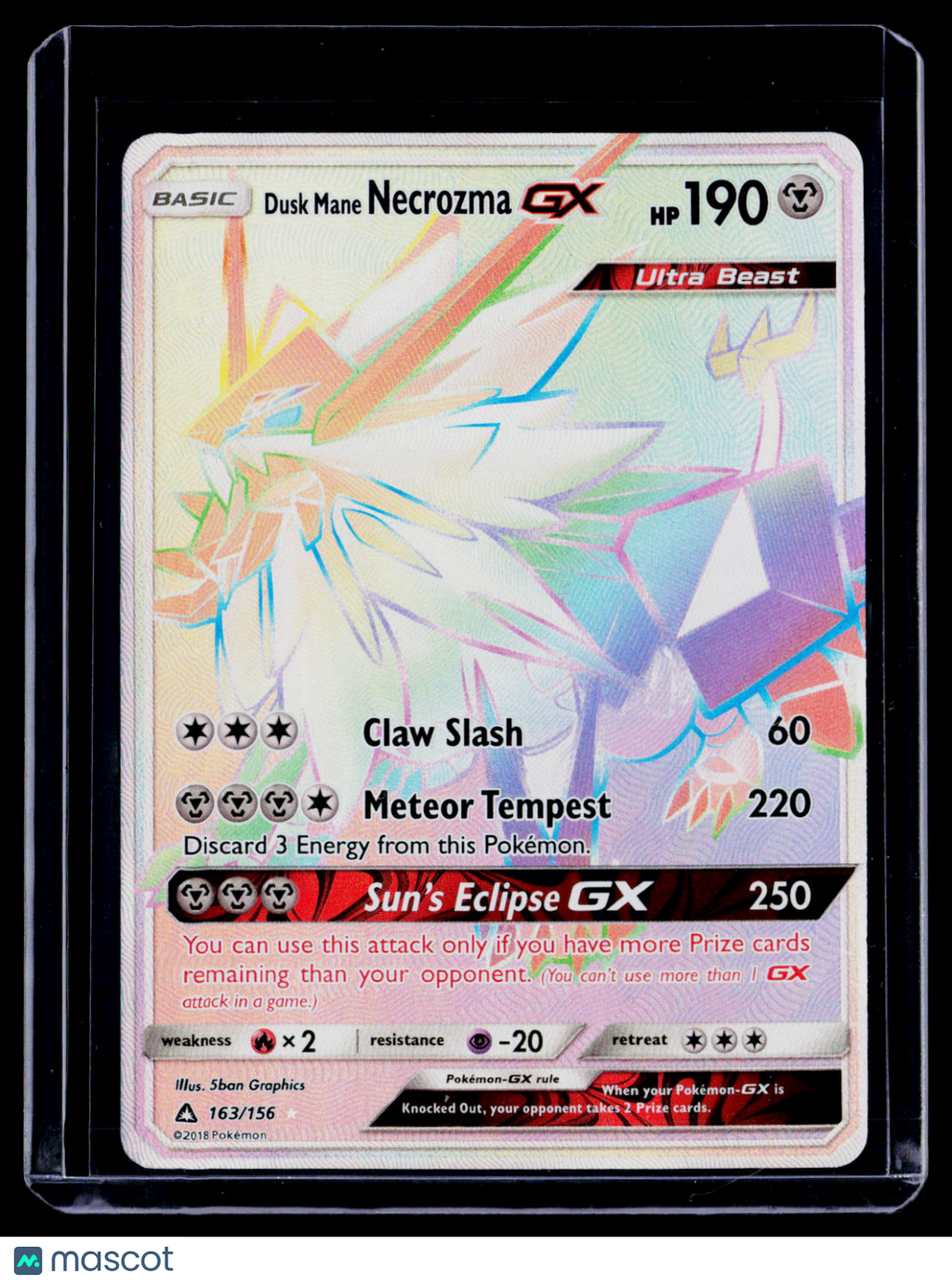 Pokemon Dusk Mane Necrozma GX 163 156