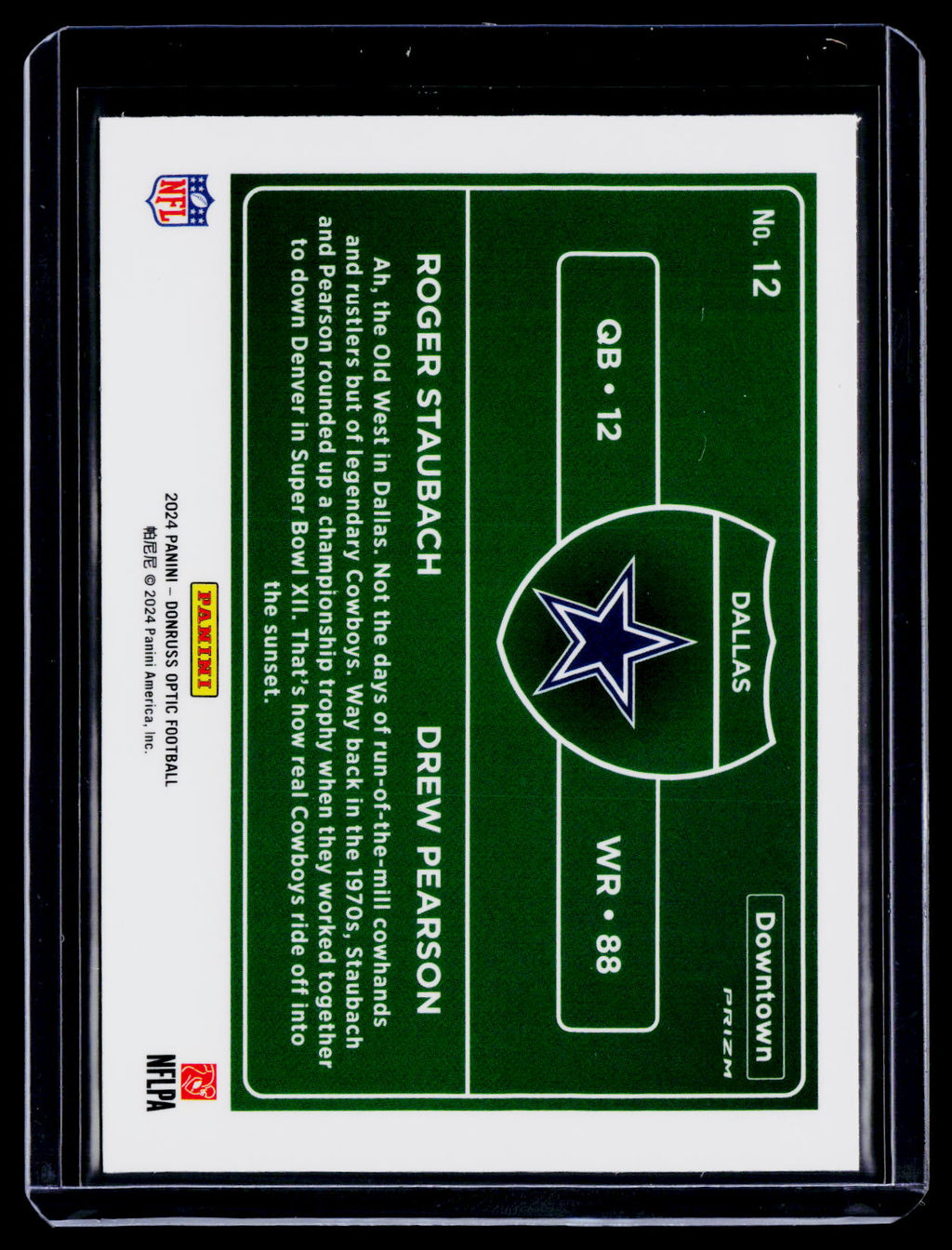 2024 Donruss Optic Roger Staubach / Drew Pearson Dual Downtown