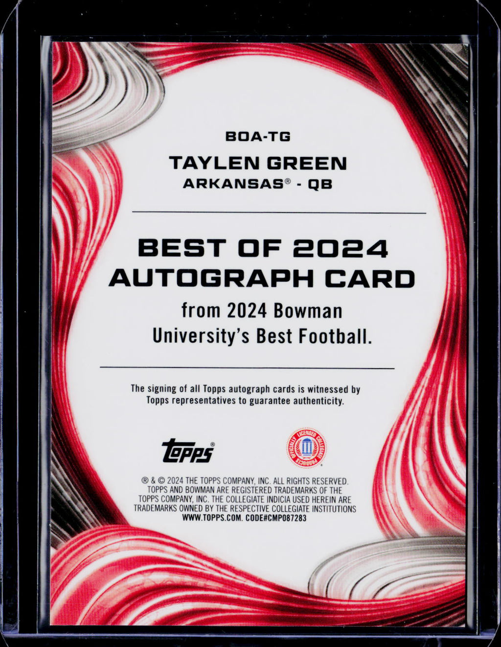 2024 Bowman U Best Taylen Green Auto Pink /100