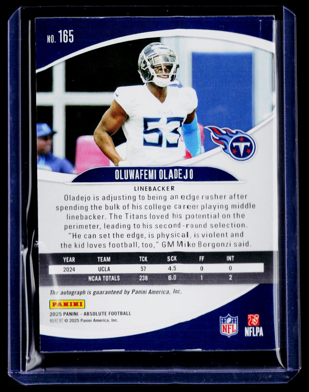 2025 Absolute Oluwafemi Oladejo Rookie Auto 156/299 RC