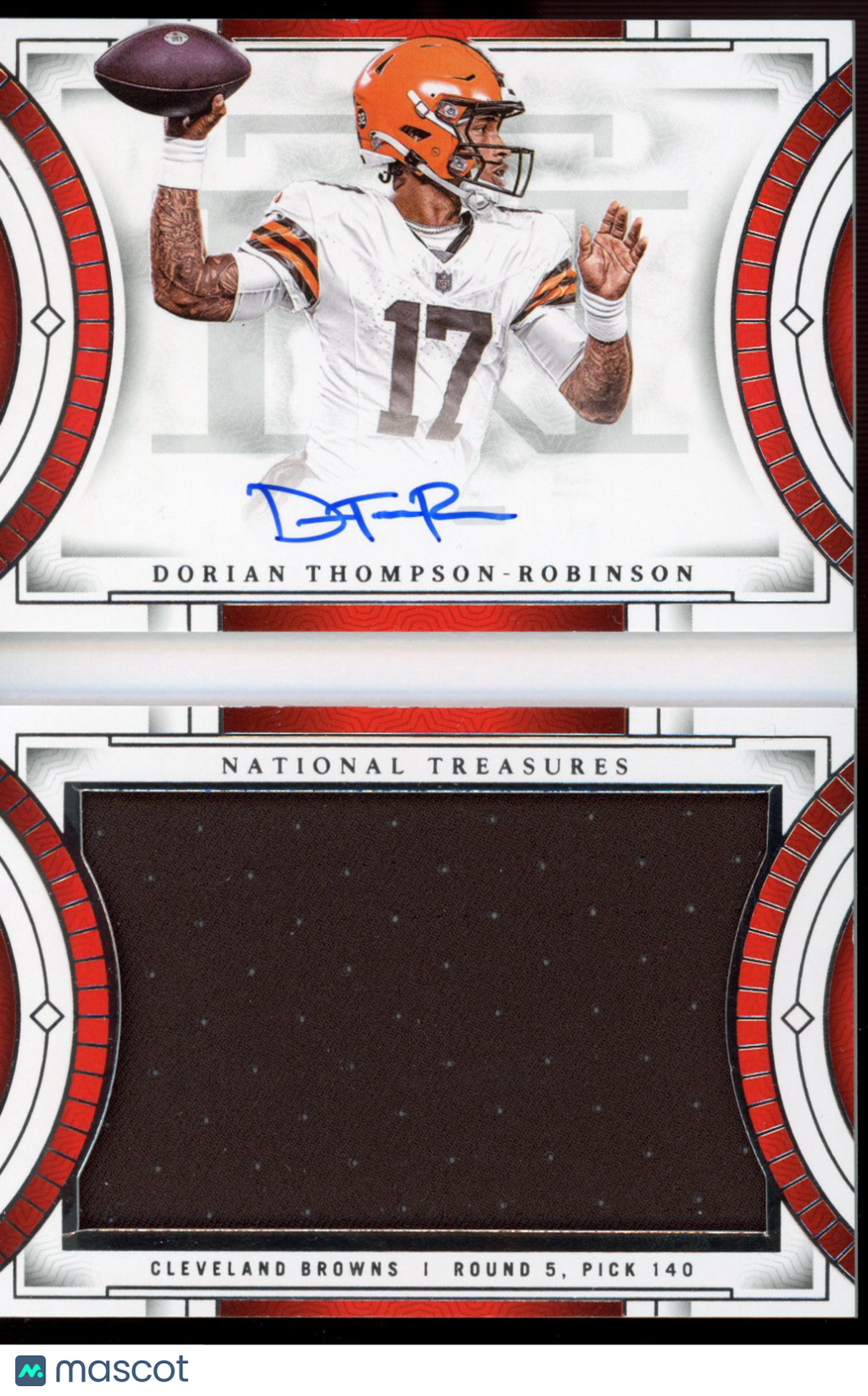 2023 National Treasures Dorian Thompson Robinson Rookie Patch Auto Booklet RPA 17/99 RC