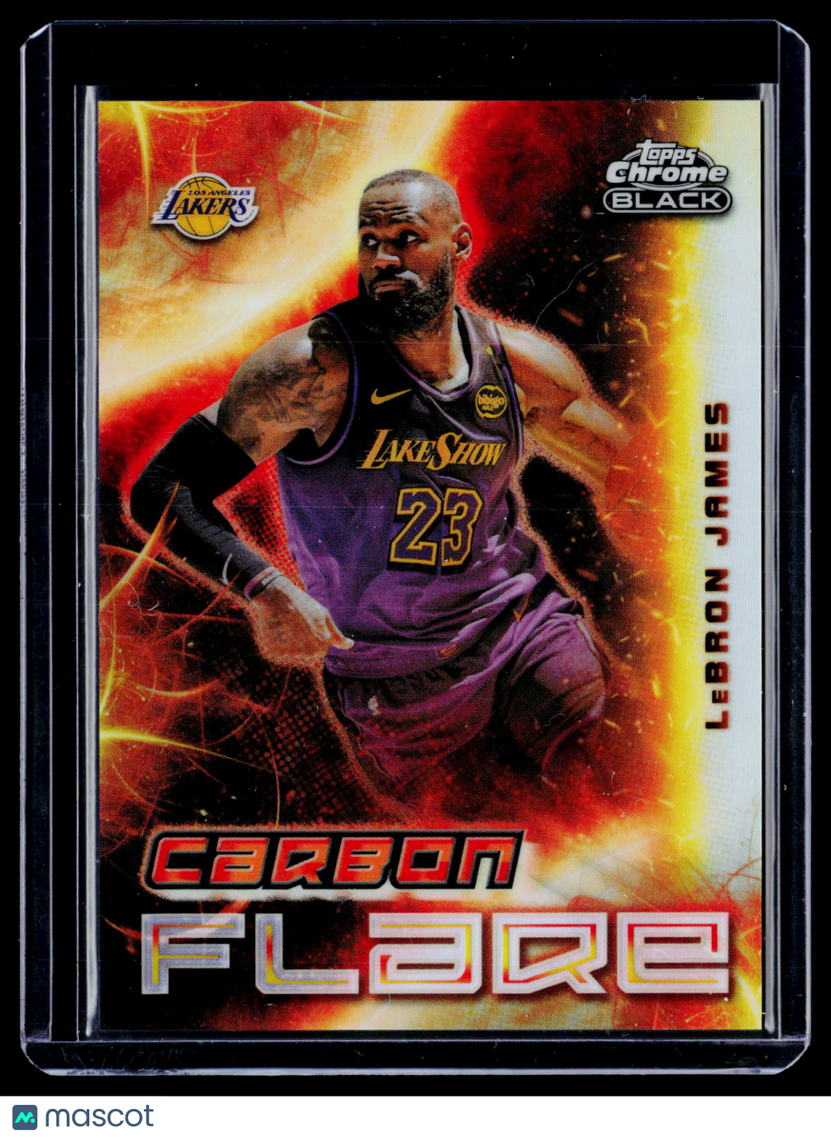 2025 Topps Chrome Black LeBron James Carbon Flare Case Hit