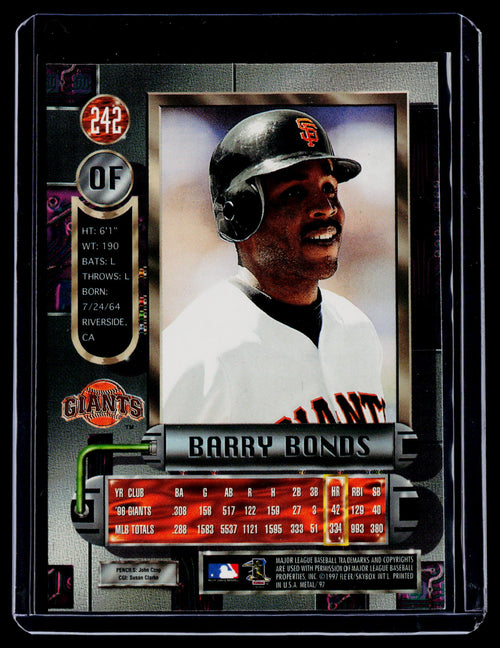 1997 Metal Universe Barry Bonds 242