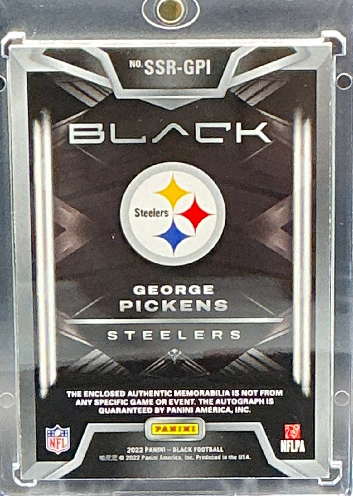 2023 Panini Black George Pickens Game Worn Patch Auto SSP 14/15