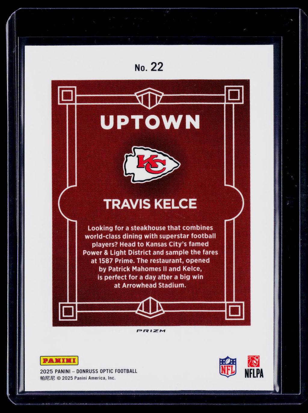 2025 Donruss Optic Travis Kelce Uptown
