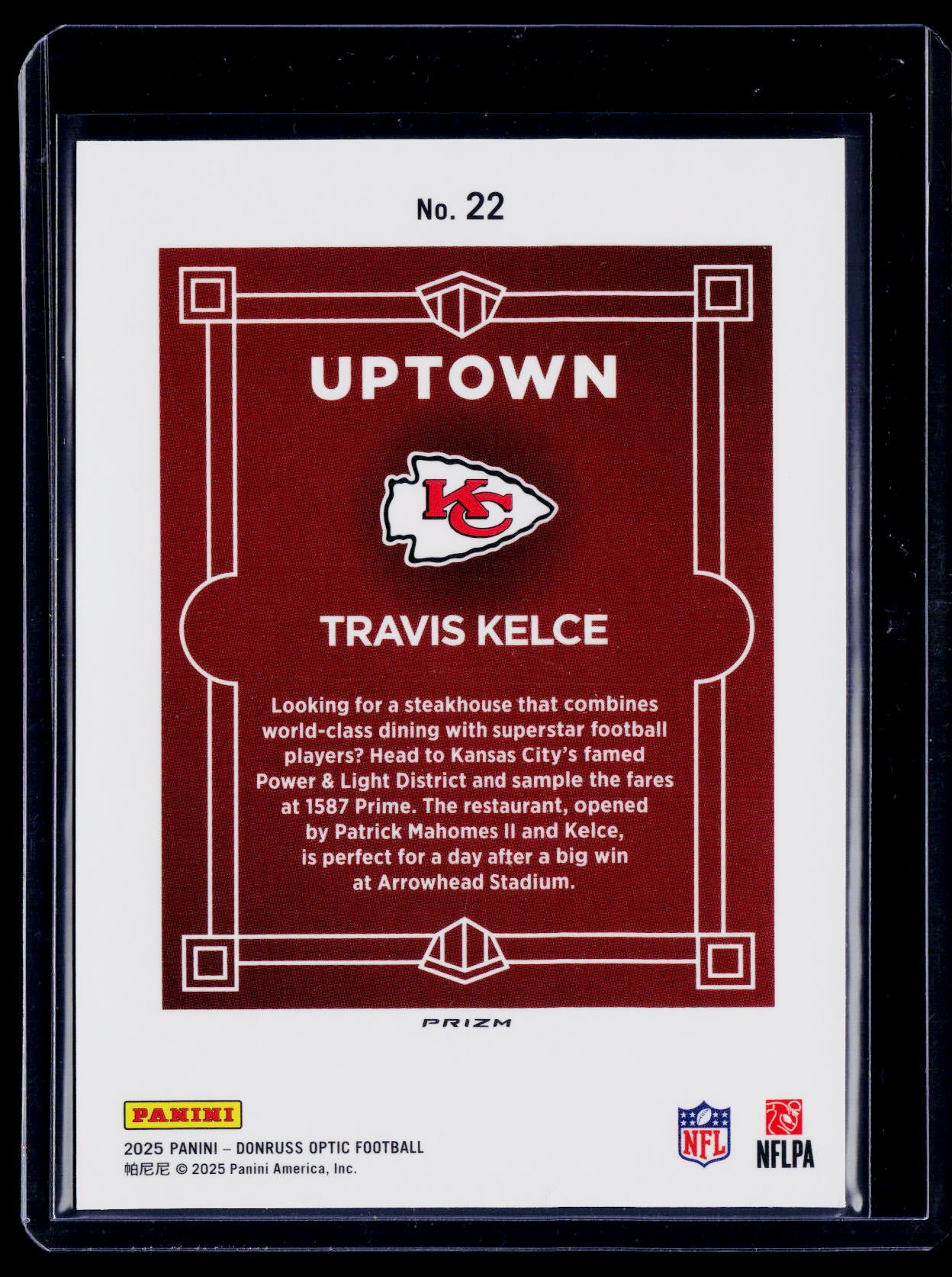 2025 Donruss Optic Travis Kelce Uptown