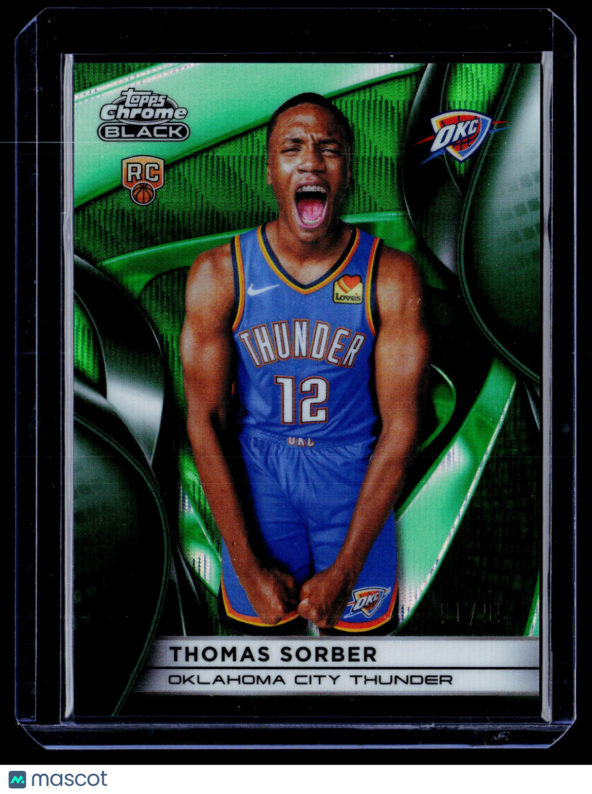 2025 Topps Chrome Black Thomas Sorber Rookie Green Wave Refractor 91/99