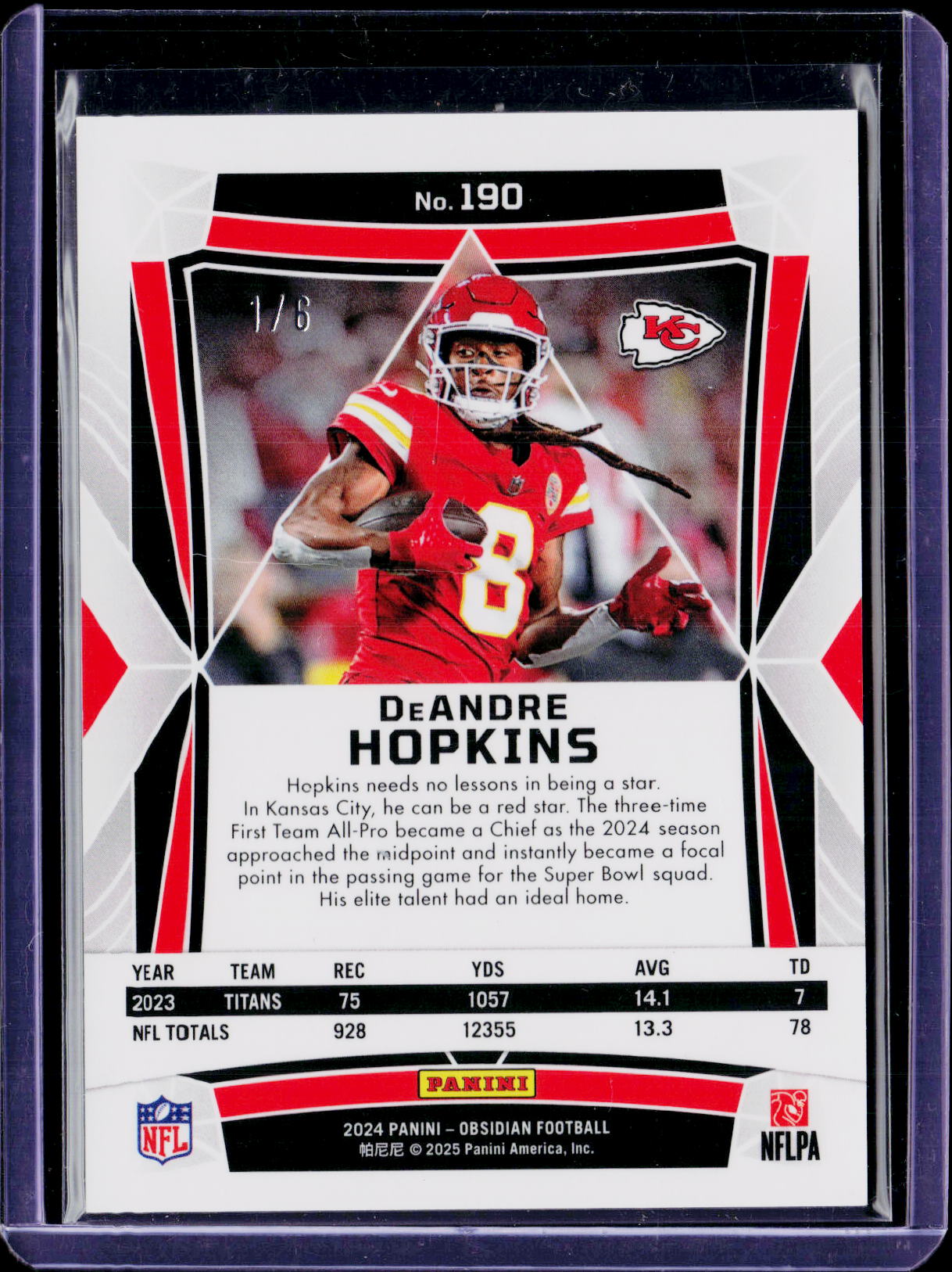 2024 Obsidian DeAndre Hopkins Green Sparkle /6