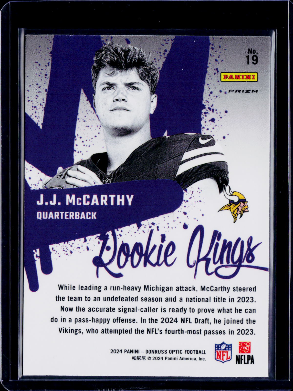 2024 Donruss Optic JJ McCarthy Rookie Kings RC