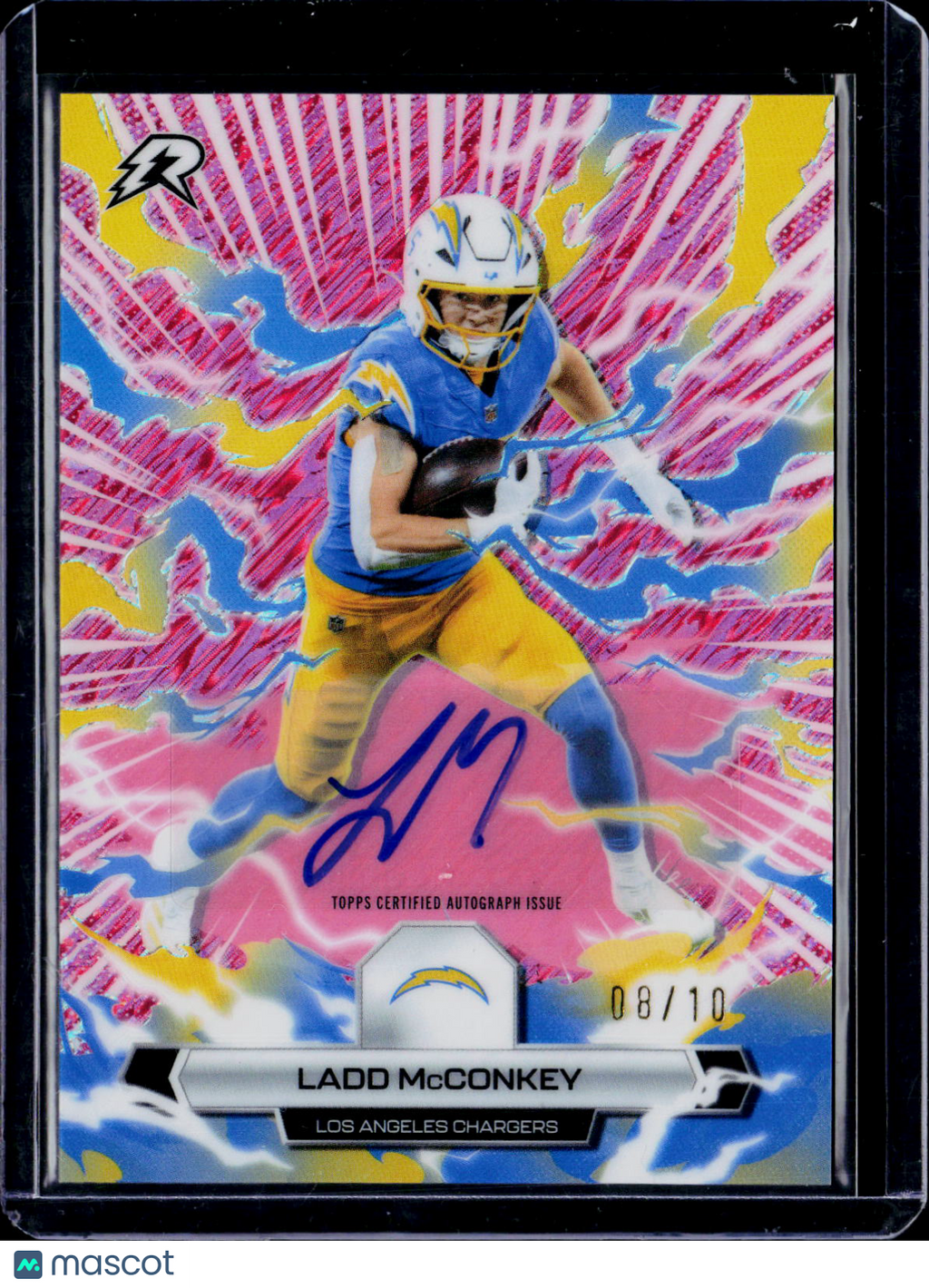 2025 Topps Resurgence Ladd McConkey Auto Pink Power Surge 8/10