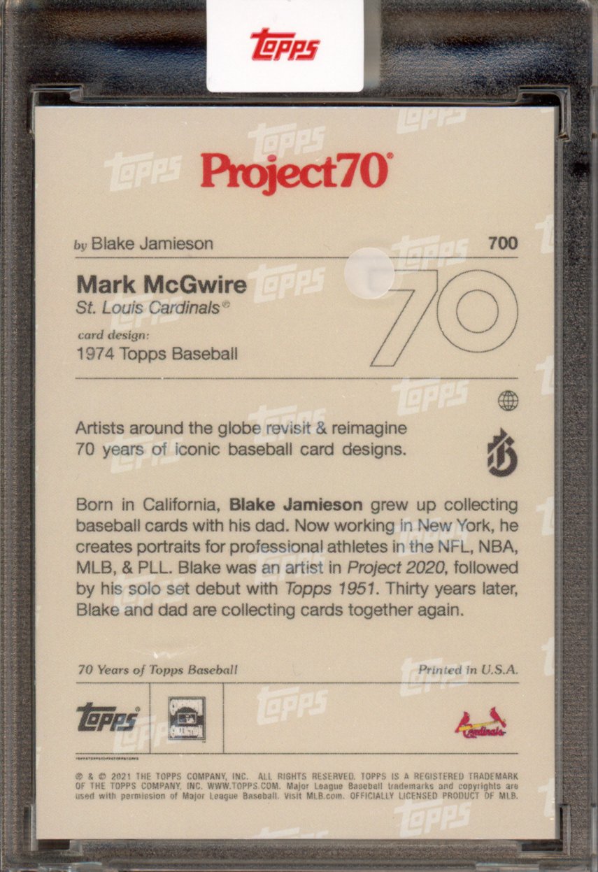 2021 Topps Project 70 Mark McGwire Blake Jamieson 700