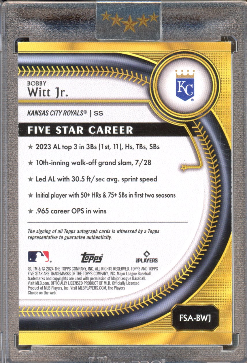 2025 Topps Five Star Bobby Witt Jr. Auto 20/75