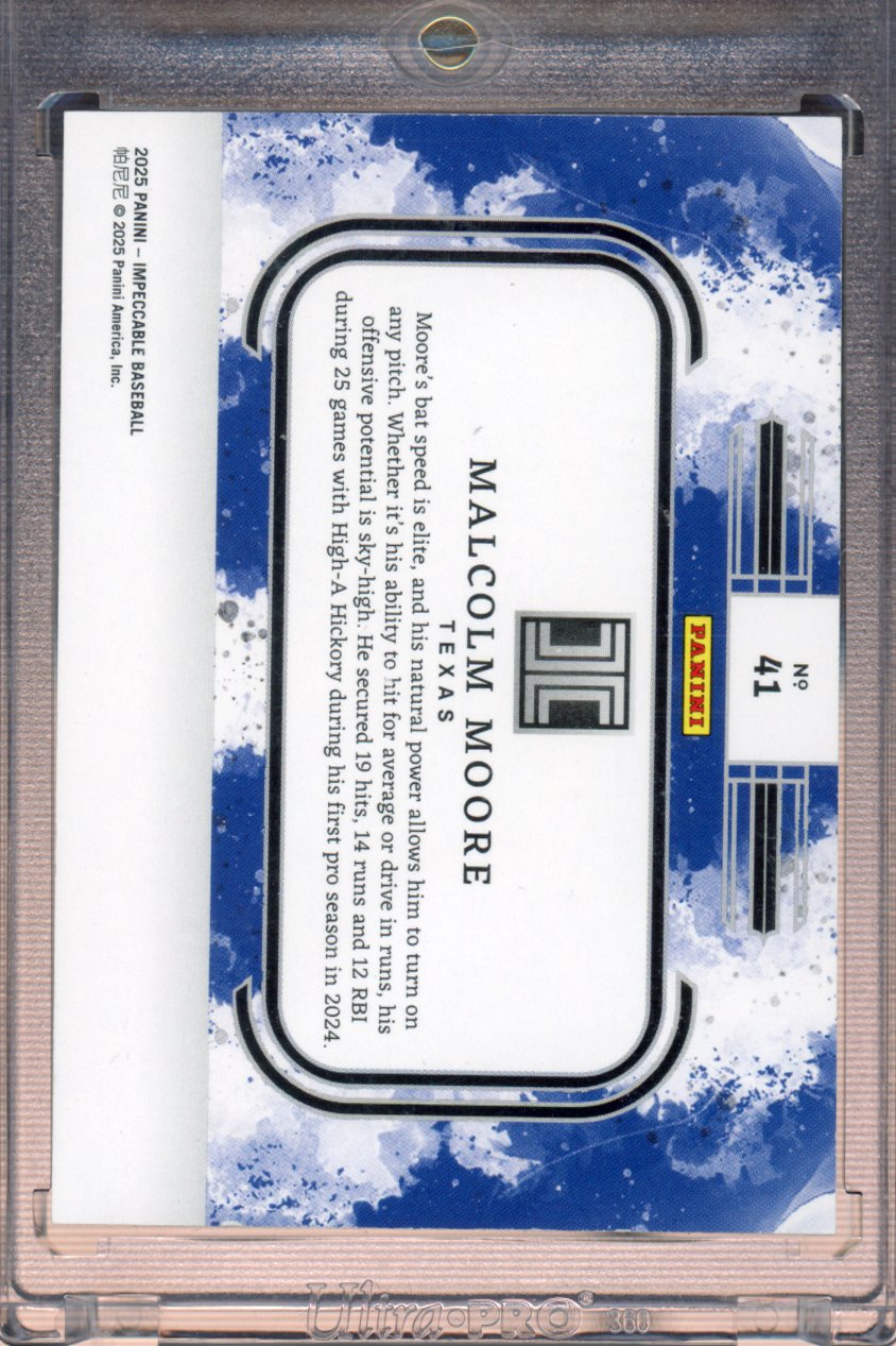 2025 Impeccable Baseball Malcolm Moore Silver Bar /25