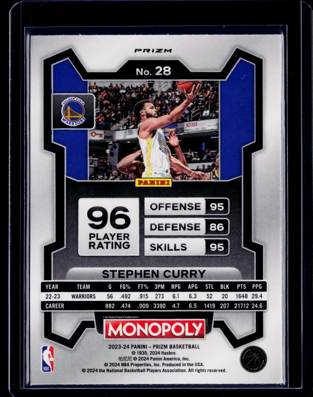 2023-24 Prizm Monopoly Stephen Curry Red Pattern