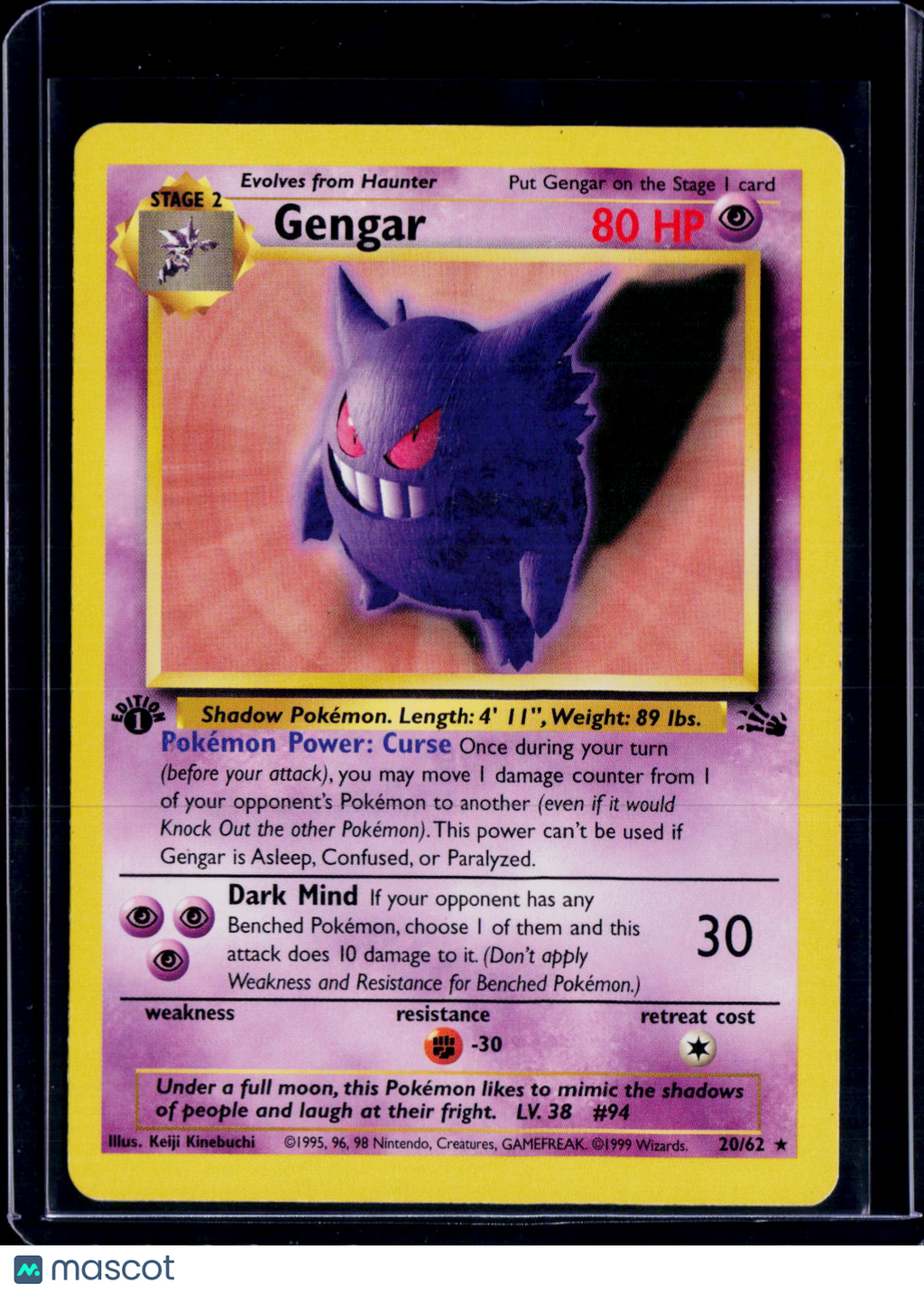 Gengar 1st Edition Fossil 20/62