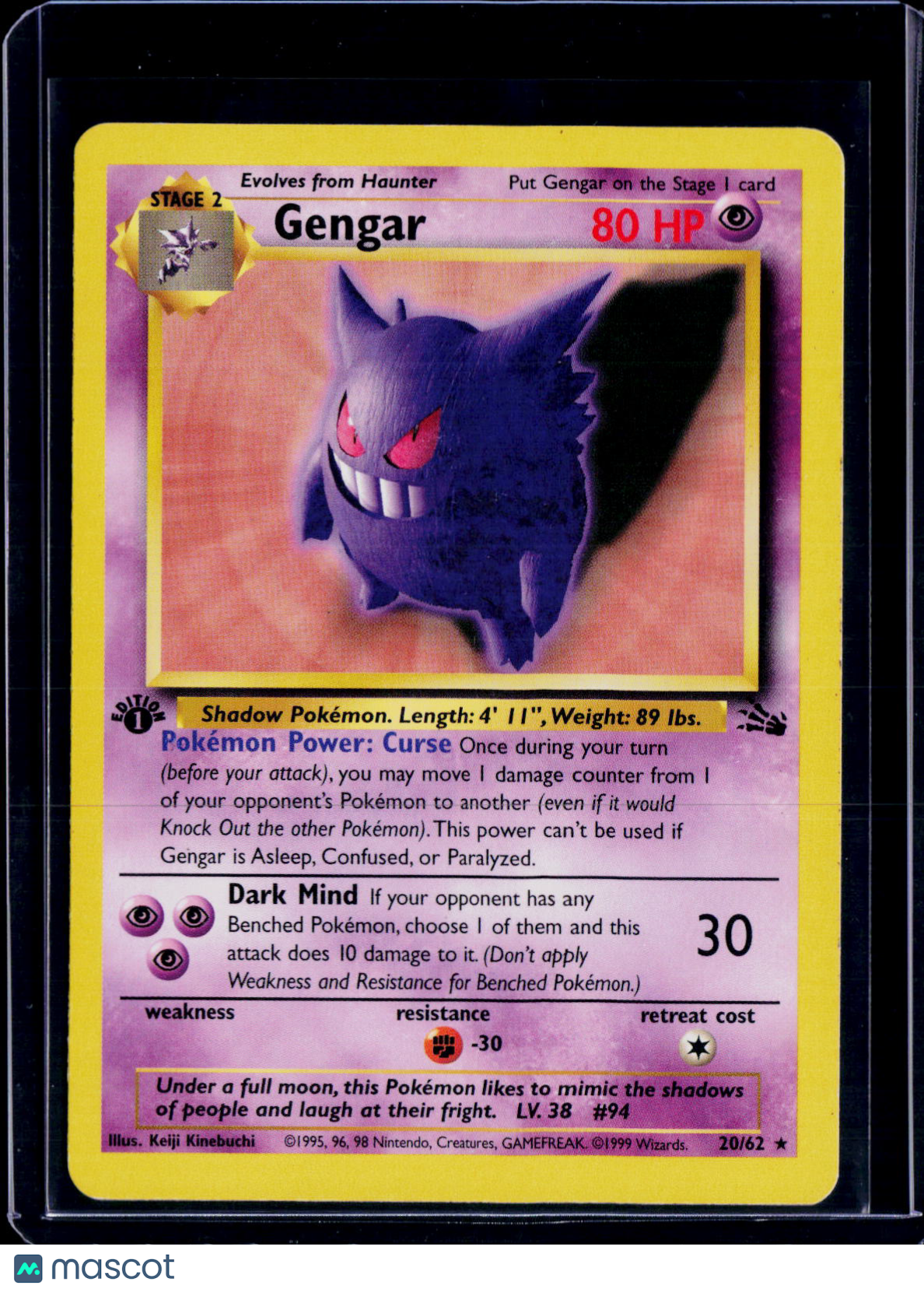 Gengar 1st Edition Fossil 20/62