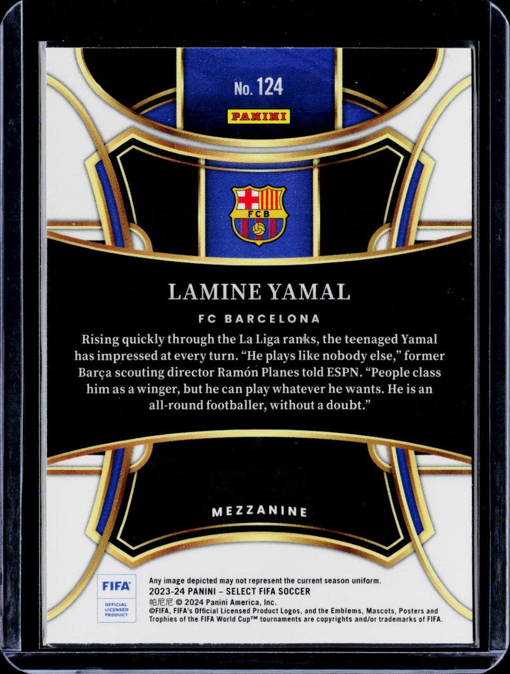 2023-24 Select FIFA Soccer Lamine Yamal Mezzanine RC